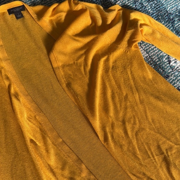 Mustard color Ann Taylor Loft open front cotton cardigan - size S (B18) - Picture 5 of 5